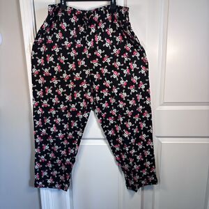 Pirate Skull Crossbones Pajama Set XL Black Pink Bandana Cotton Lounge Sleepwear